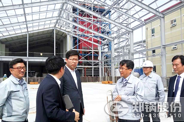 韓國(guo)平(ping)澤市(shi)市長(zhang)視詧(cha)鄭鍋30T生物質(zhì)(zhi)鍋鑪現(xiàn)(xian)場(chang)